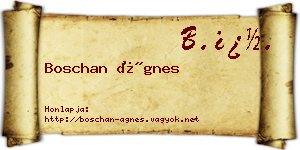 Boschan Ágnes névjegykártya